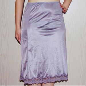 1960s Lavender Skirt Slip with Lace